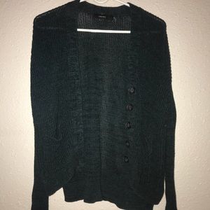 Dark Green Button Down Cardigan